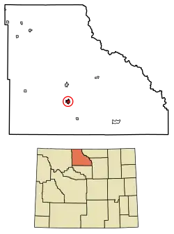 Location of Basin in Big Horn County, Wyoming
