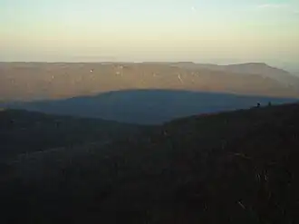 Shadow of Big Mountain cast on Kittatinny Mountain to the east.