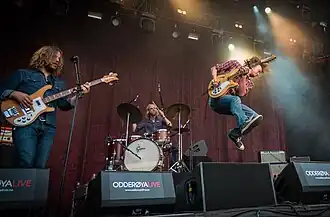 Bigbang performing live in 2013. From left to right: Nikolai Eilertsen, Olaf Olsen and Øystein Greni.