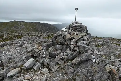 Summit of Mullach Glas, looking west to peak of Binn Mhór