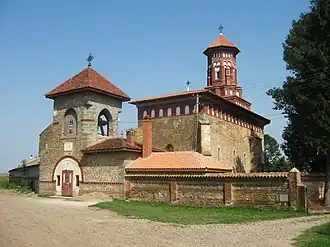 Romanian Orthodox white church in Baia (German: Baja, Stadt Molde, or Moldenmarkt)