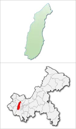 Location of Bishan in Chongqing