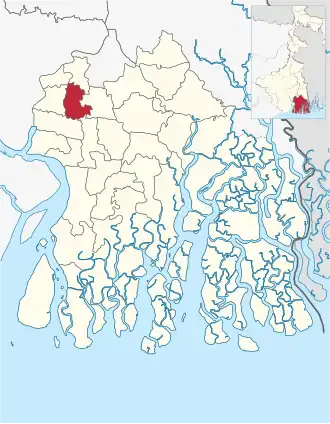 Location of Bishnupur II community development block in South 24 Parganas district