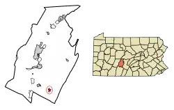 Location of Martinsburg in Blair County, Pennsylvania.