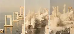 Blasting concrete piers