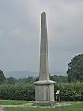 Bodelwyddan Castle. Obelisk in Garden.