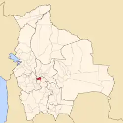 Location of the Alonso de Ibáñez Province within Bolivia