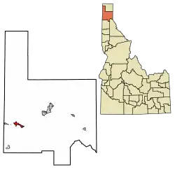 Location of Priest River in Bonner County, Idaho.