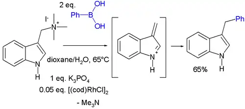 Gramine reaction with phenylboronic acid