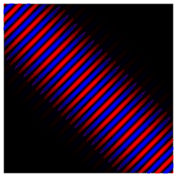 An image that illustrates electron diffraction from a very small, ordered array of atoms.