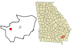 Location in Brantley County and the state of Georgia