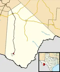 Location in Brewster County and the state of Texas