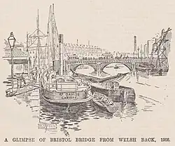 Welsh Back and Bristol Bridge, 1908