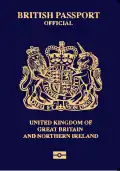 Depiction of a British biometric official passport