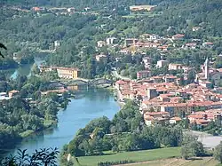 Panorama of Brivio overlooking the Adda river