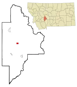 Location of Townsend, Montana