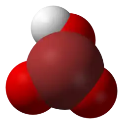 Spacefill model of bromic acid