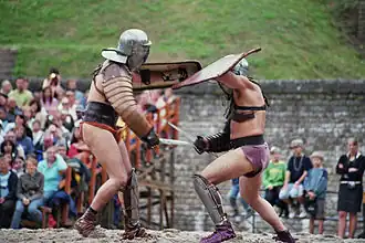 Gladiator show fight in Trier in 2005.
