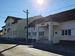 Gymnasium school and public library in Budureasa