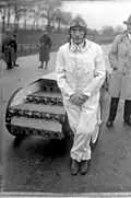 Engineer and Racedriver Kurt C. Volkhart and his rocket car Nürburgring 1929