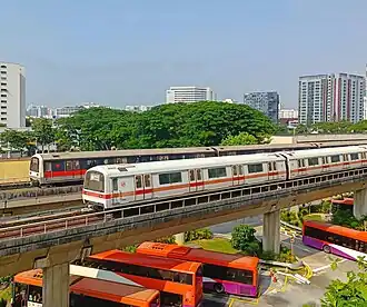 A C151 and C651 train operating on the East West Line