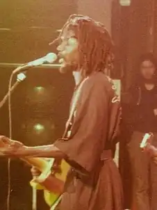 Tosh (left) on the Bush Doctor tour in 1978