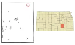Location within Butler County and Kansas