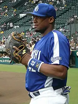 Blanco with the Chunichi Dragons at Hanshin Koshien Stadium