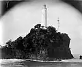 The second lighthouse in the station, now demolished and replaced by a metal framework tower.