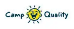 Camp Quality wordmark with yellow smiling face logo