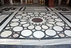 Example of marble mosaic pavement in the Madrasa of Sultan Barquq (1386)