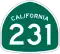 State Route 231 marker