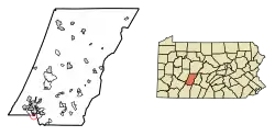 Location of Ferndale in Cambria County, Pennsylvania.