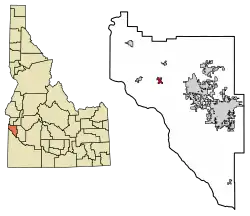 Location of Greenleaf in Canyon County, Idaho.