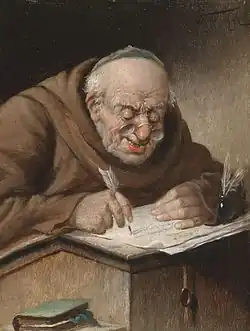 Monk writing