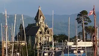 The Carson Mansion as viewed from Humboldt Bay.