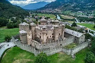 The Fénis Castle (13th century) and the Aosta Valley