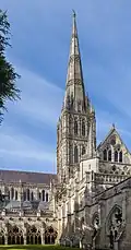 Salisbury Cathedral tower and spire over the crossing (1320)