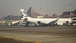 A Cathay Pacific Airbus A330-300 at Juanda