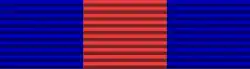 A ribbon 1/3 blue, 1/3 red and 1/3 blue.