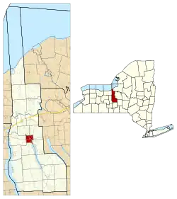 Location in Cayuga County and the state of New York