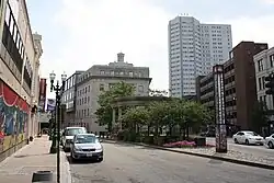 Federal Square in July 2010. The 6Hundred is visible in the background.