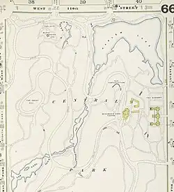 1902 Sanborn Insurance Map including the Harlem Meer (aka Harlem Lake).