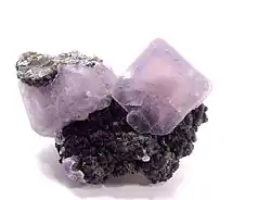 Fluorite on Chalcopyrite, (5.2 x 4.6 x 2.6&nbsp;cm)