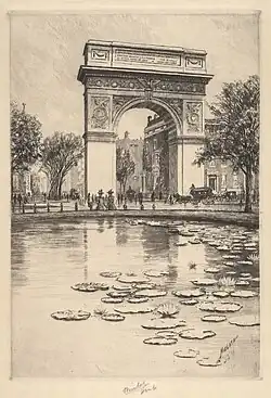 Washington Arch, illustration by Charles Frederick William Mielatz, 1909
