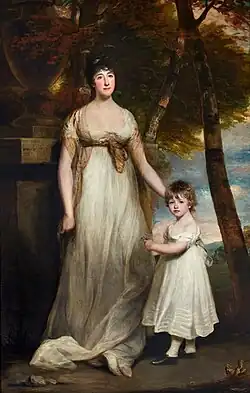 Lady Cholmondeley and her son William Henry Hugh Cholmondeley, 3rd Marquess of Cholmondeley (1805), by Charles Turner