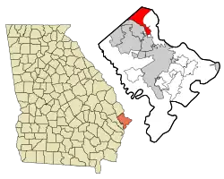 Location in Chatham County and the state of Georgia