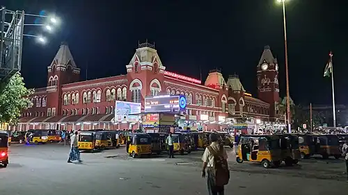 MGR Chennai Central at night-time (2024)