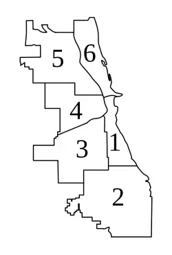 Chicago Police Department districts as organized in 1932