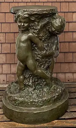 Sundial podium created by sculptor Bashka Paeff for Irene H. Douglas, Brucemore, Cedar Rapids, Iowa, 1915